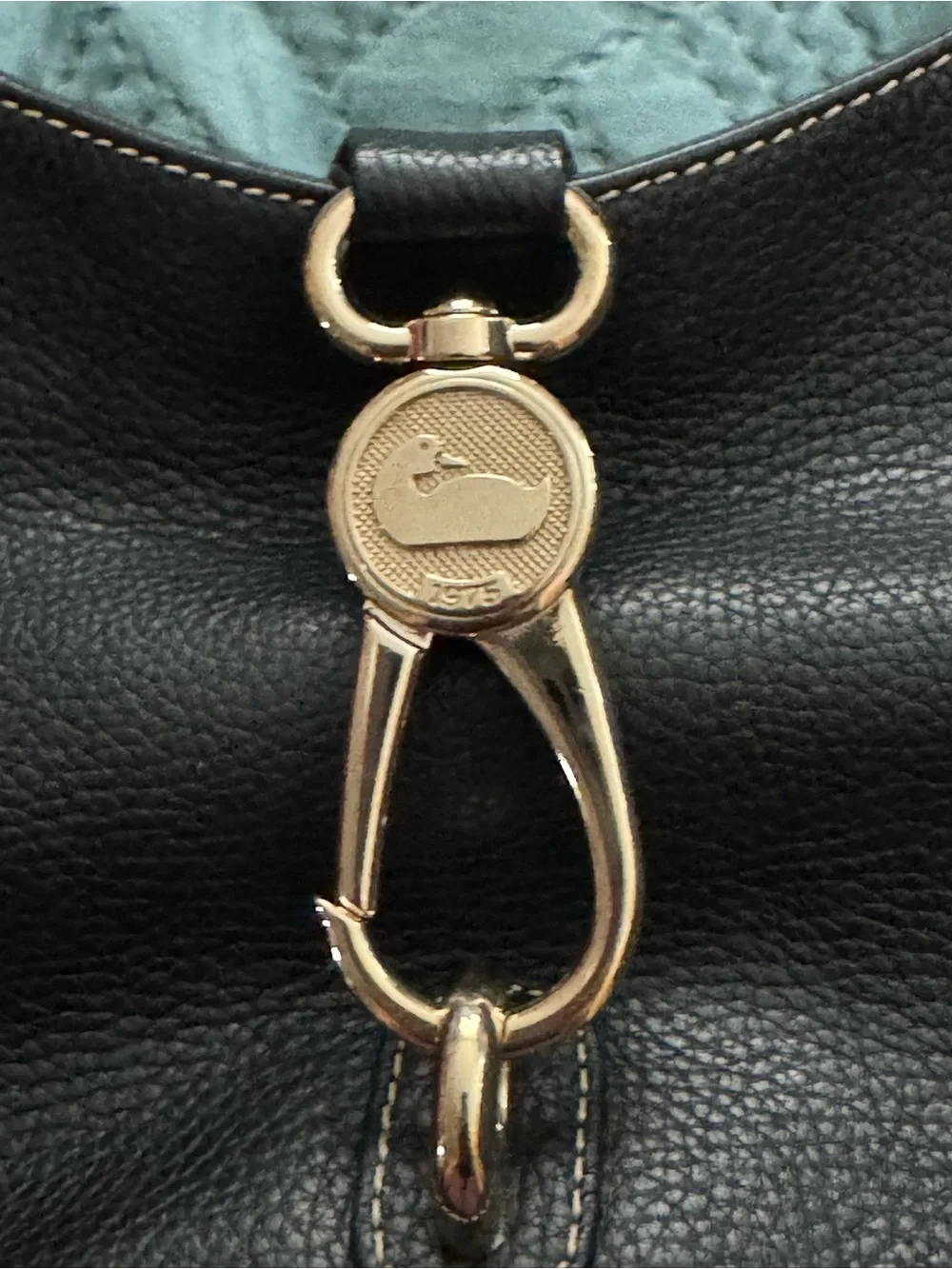 Dooney & Bourke Black Pebbled Leather Hobo with Silver Hardware